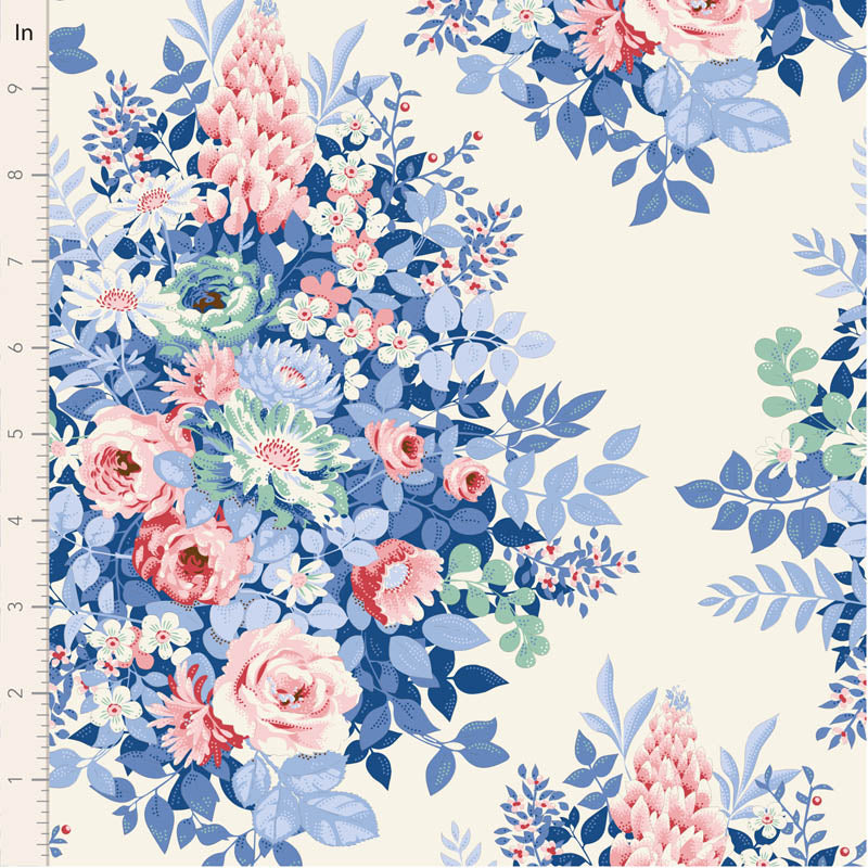 Something Blue - Whimsy Flower Cream TD100665 By Tilda
