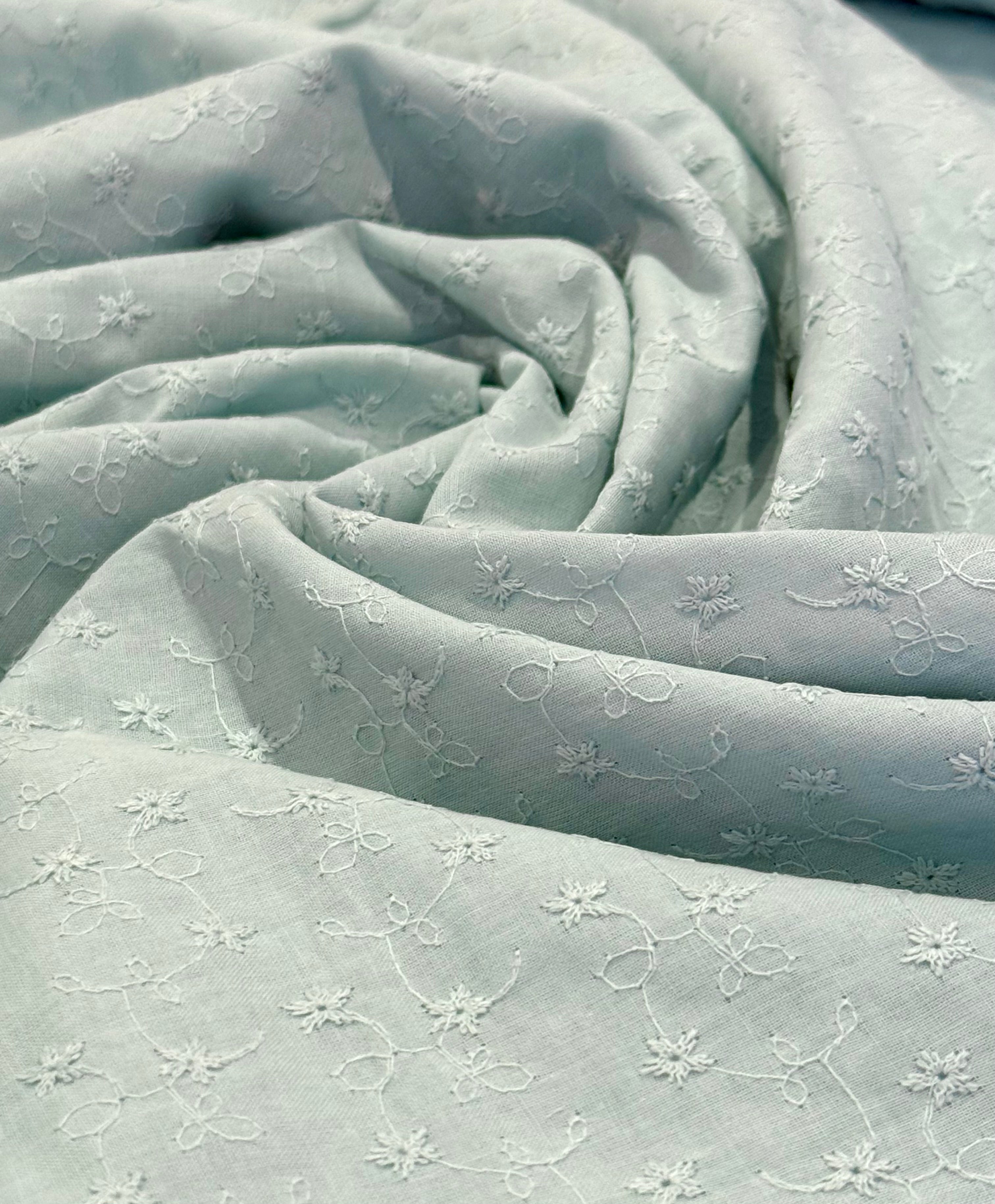 Seafoam Embroidered Cotton