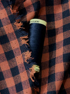 Koushi Gingham Check Japanese Yarn-Dyed Cotton Chambray by Lady McElroy - Terracotta