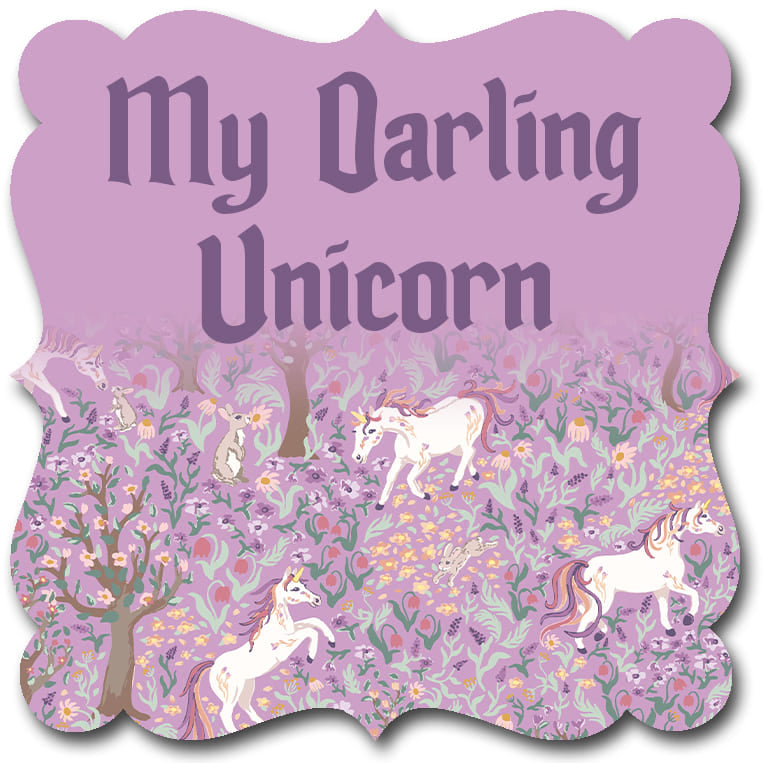 My Darling Unicorn - Tossed Pink Unicorn HG2275-22 By Karissa Schulten For Henry Glass