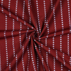 Burgundy Triangle Stripe Yarn Dyed Cotton
