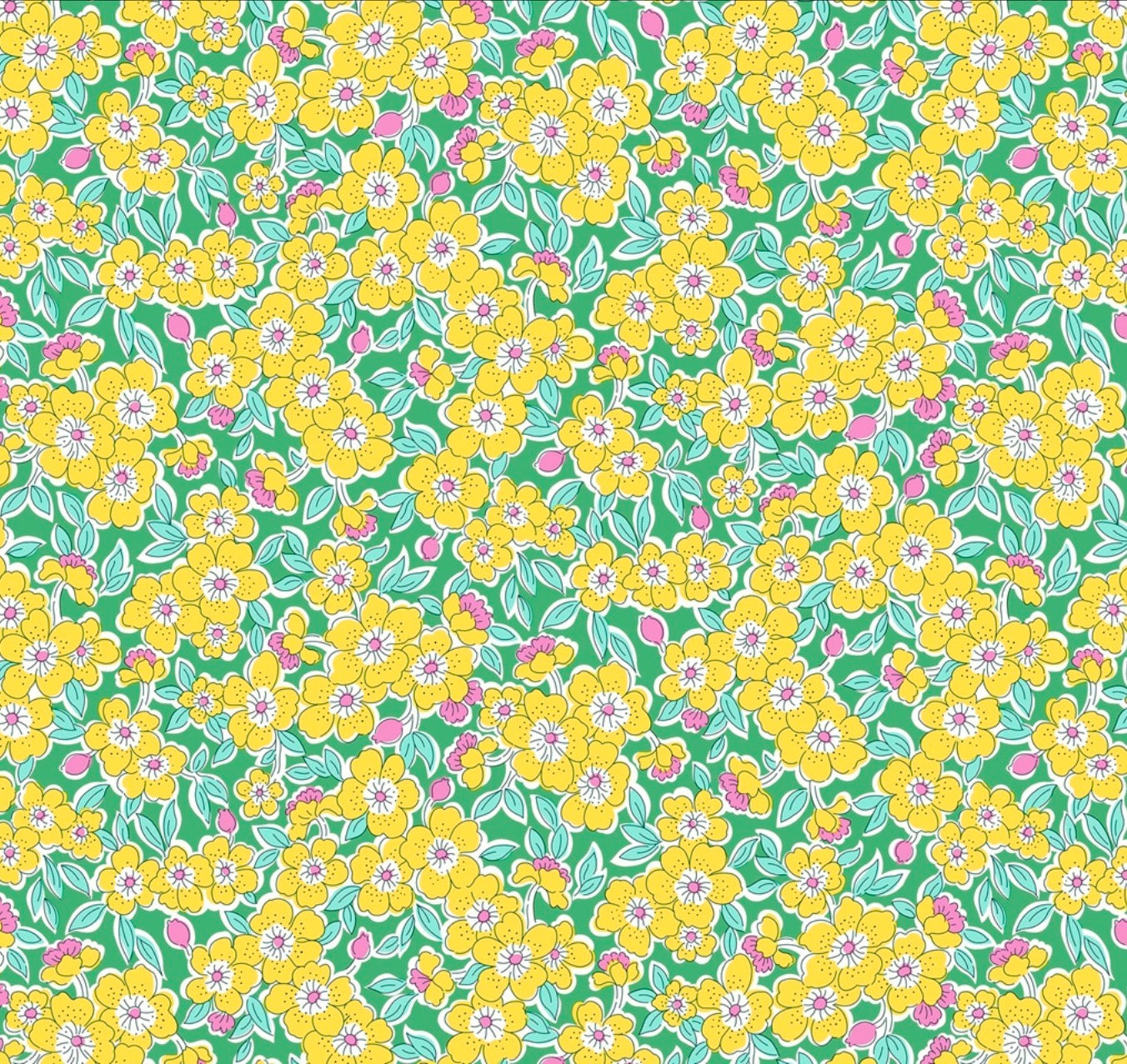 Gifts From The Garden - Flowering Blossom 491B - Individual Fat Quarter - Liberty Quilting Cotton