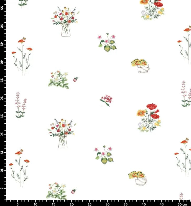 Embroidered Wildflower Cotton Voile
