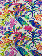 Tropical Butterfly Viscose Linen Blend
