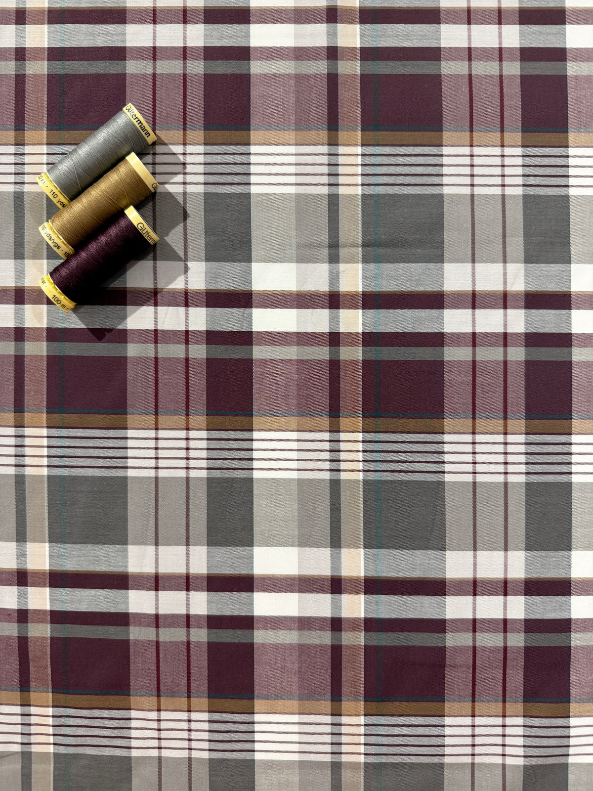 Berry Tartan Check Cotton