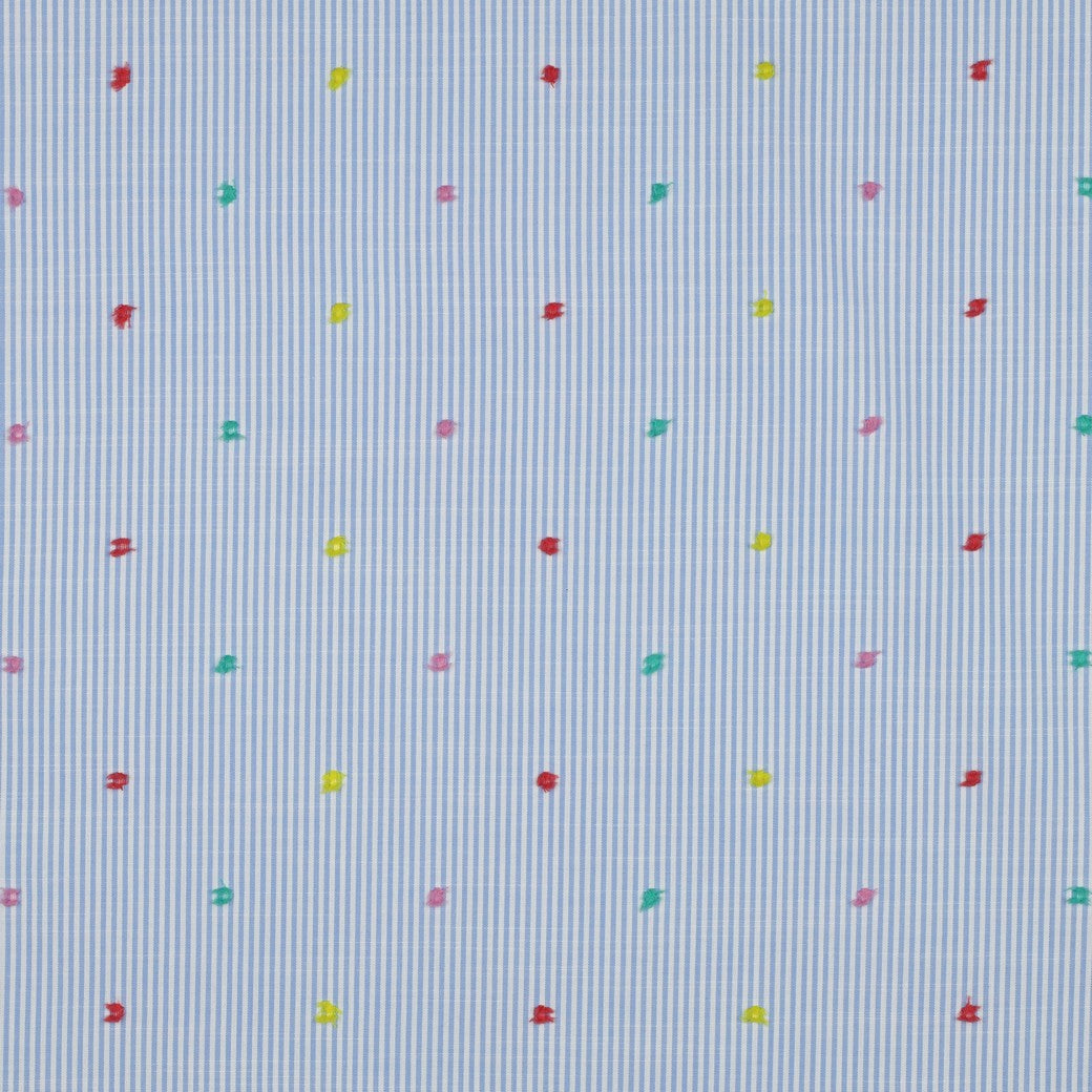 Pinstripe With Multicoloured Dobby Spot Cotton