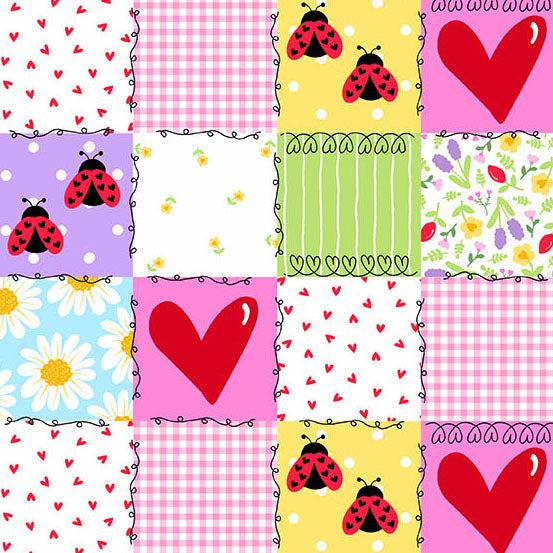 Little Ladies Picnic Patchwork Blossom A-10500-E  By Tami Jones For Andover Fabrics