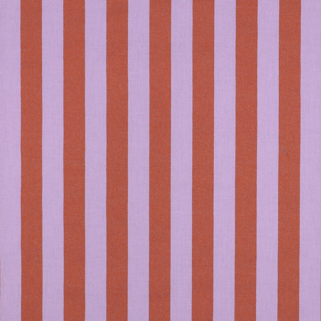 Lavender And Orange Cotton Yarn Dyed Stripes