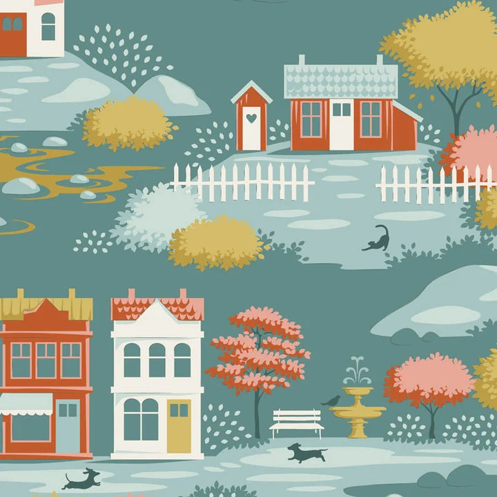 Village Life Village Teal 110180 By Tilda