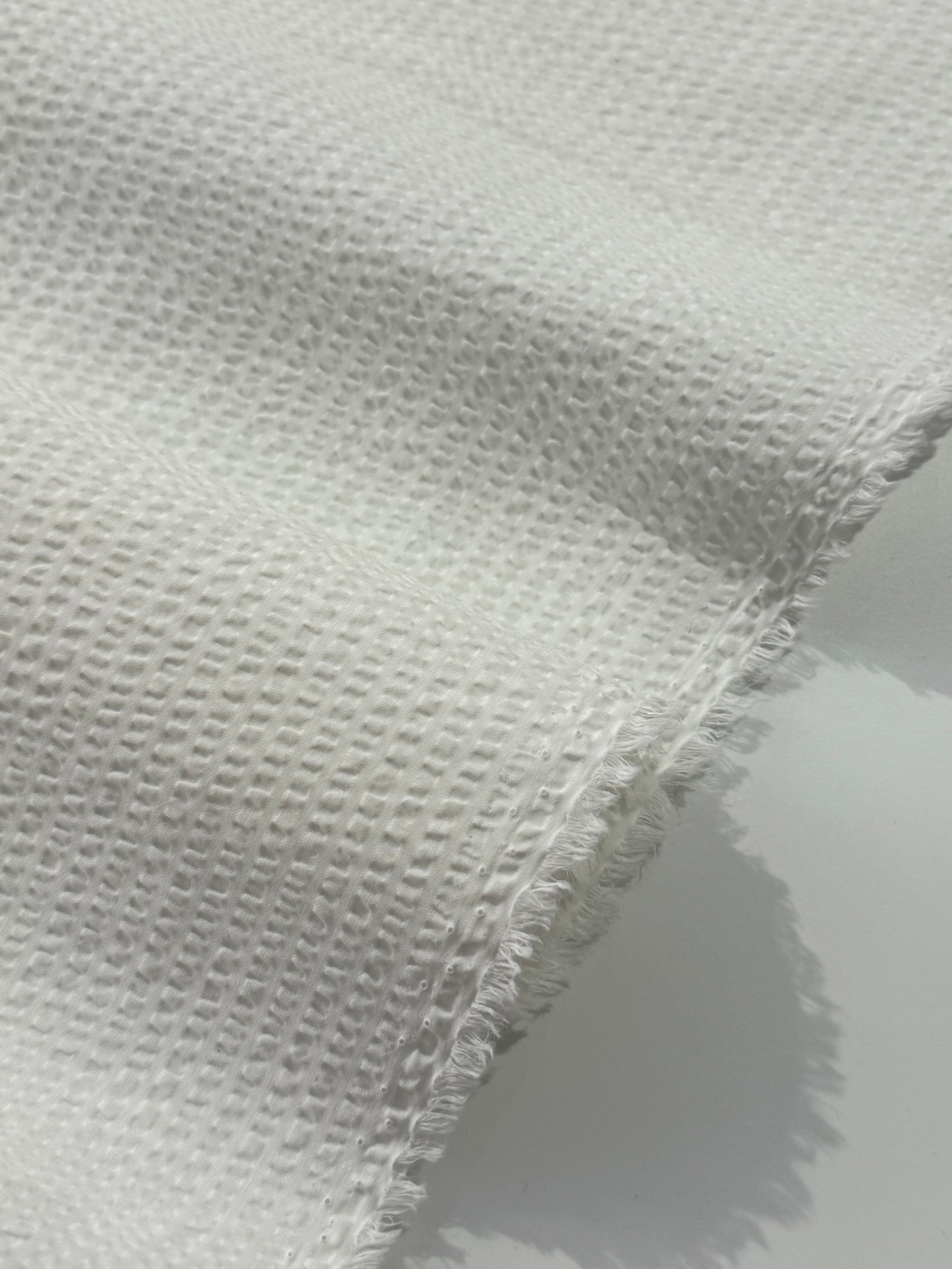 White Cotton Seersucker