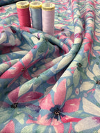 Water Lillies Viscose Linen Blend