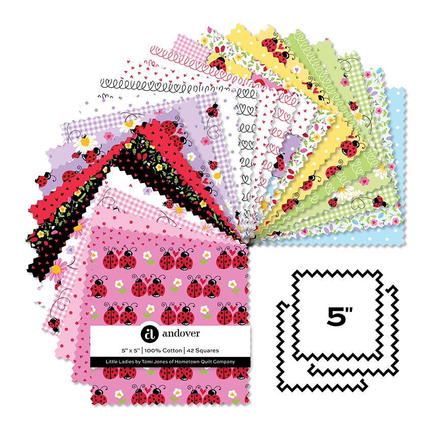 Little Ladies 5 Inch Charm Pack By Tami Jones For Andover Fabrics