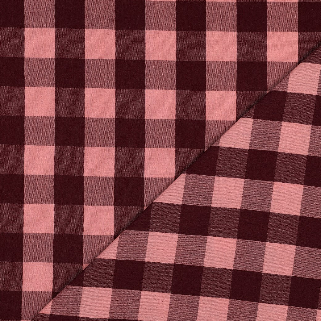 Aubergine Cotton Yarn Dyed Check