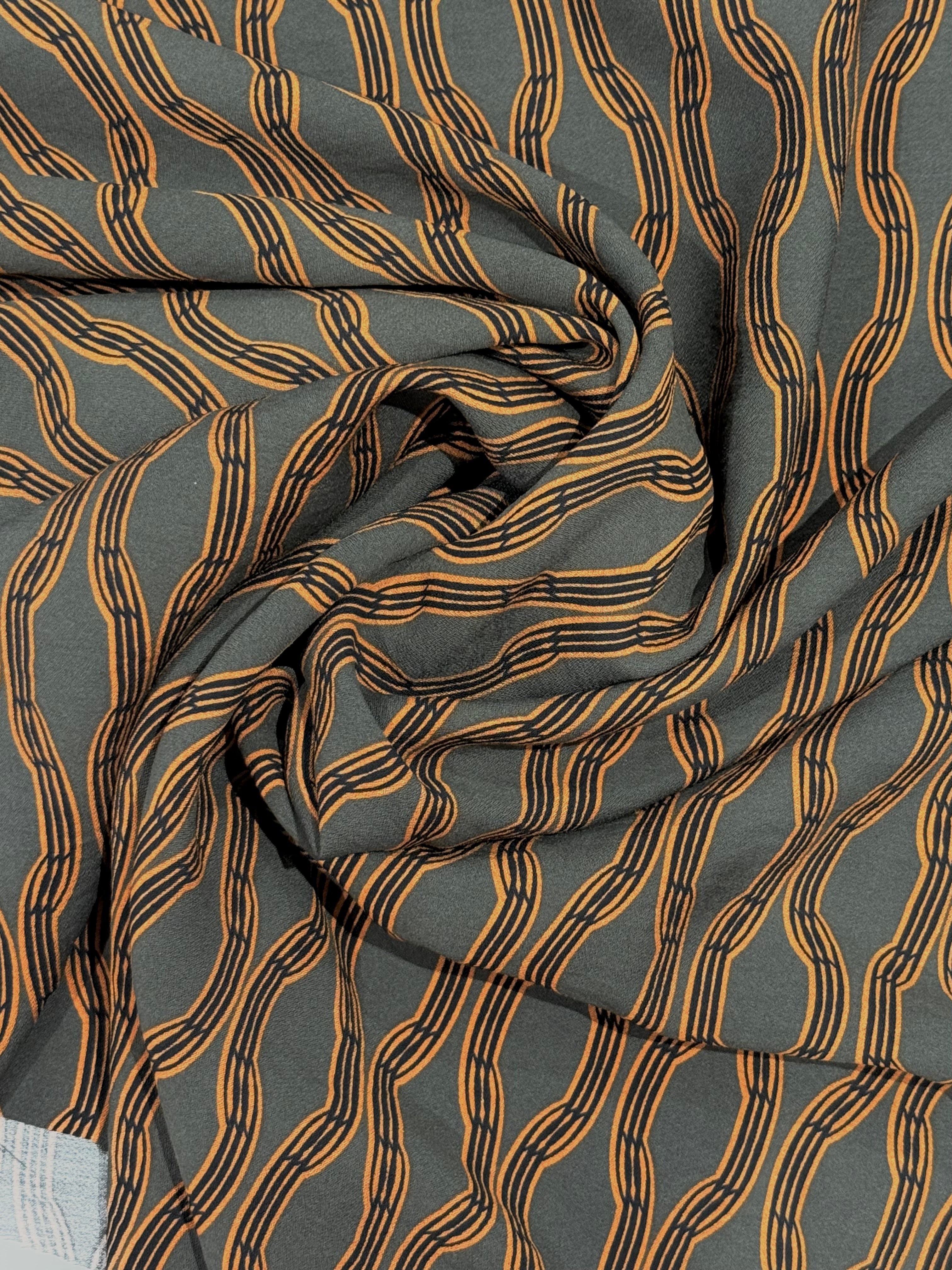 Abstract Trellis Viscose Blend - Forest Green