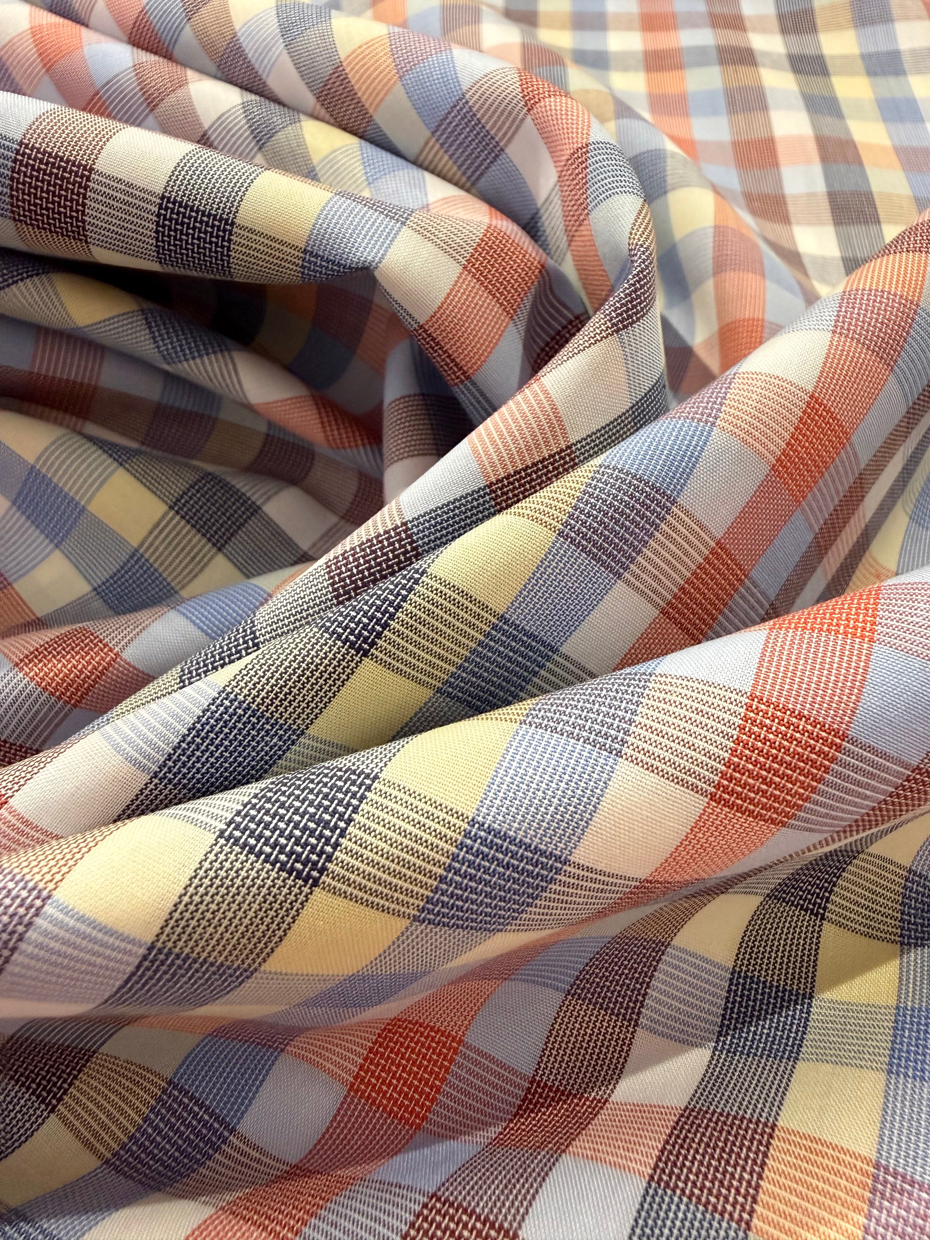 Ex Designer Deadstock Check Mate Supima Cotton 80cm Remnant