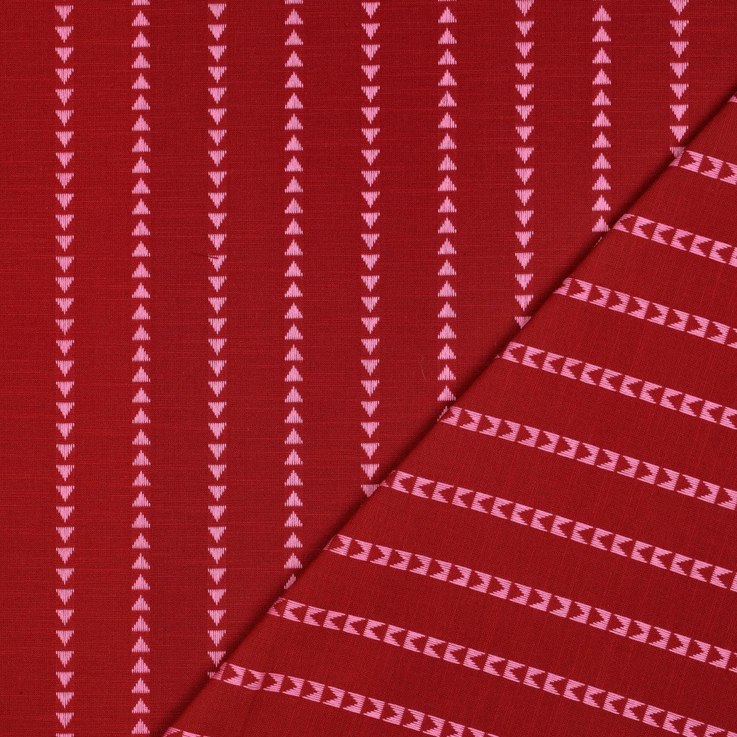 Red Triangle Stripe Yarn Dyed Cotton