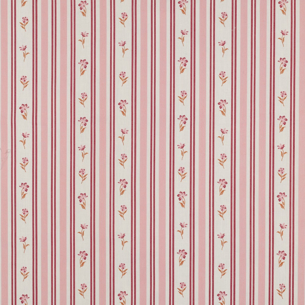 Birdie Stripe Flower Cotton Poplin