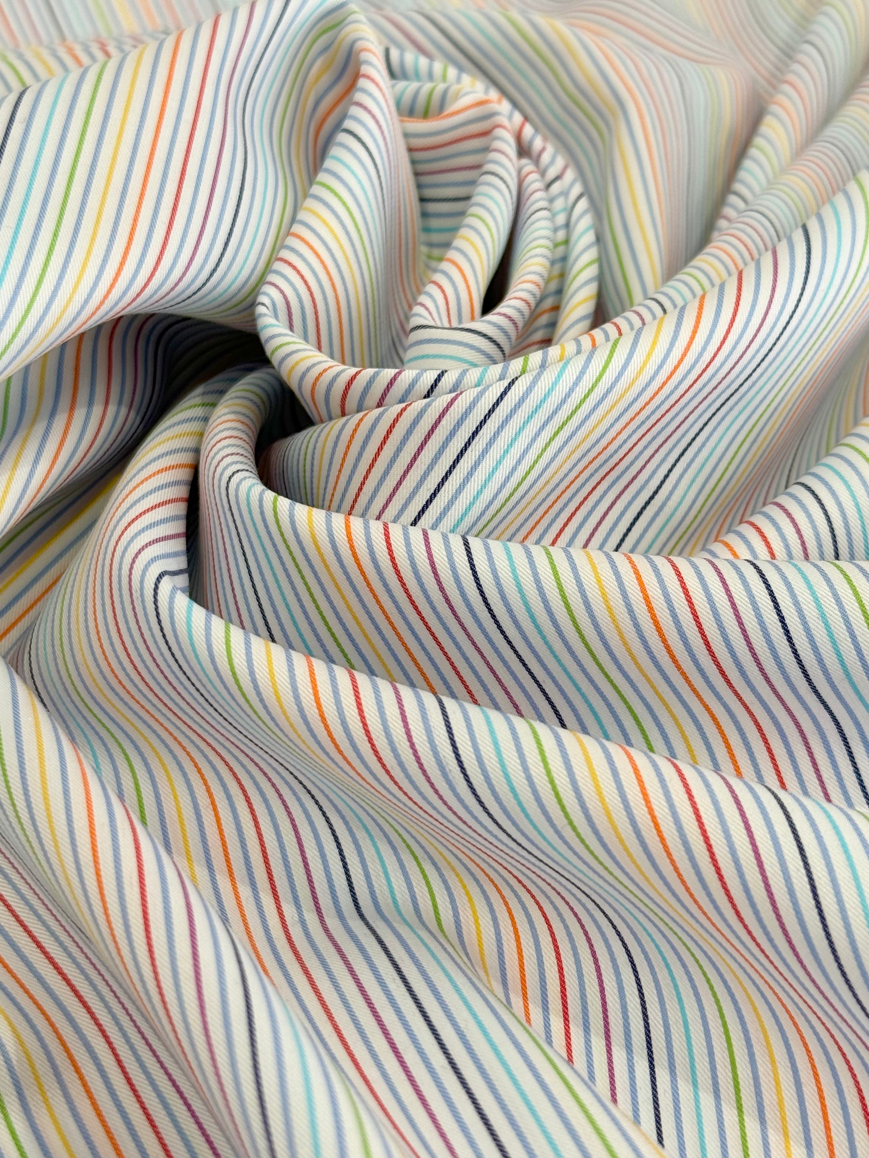 Rainbow Stripe Designer Deadstock Cotton