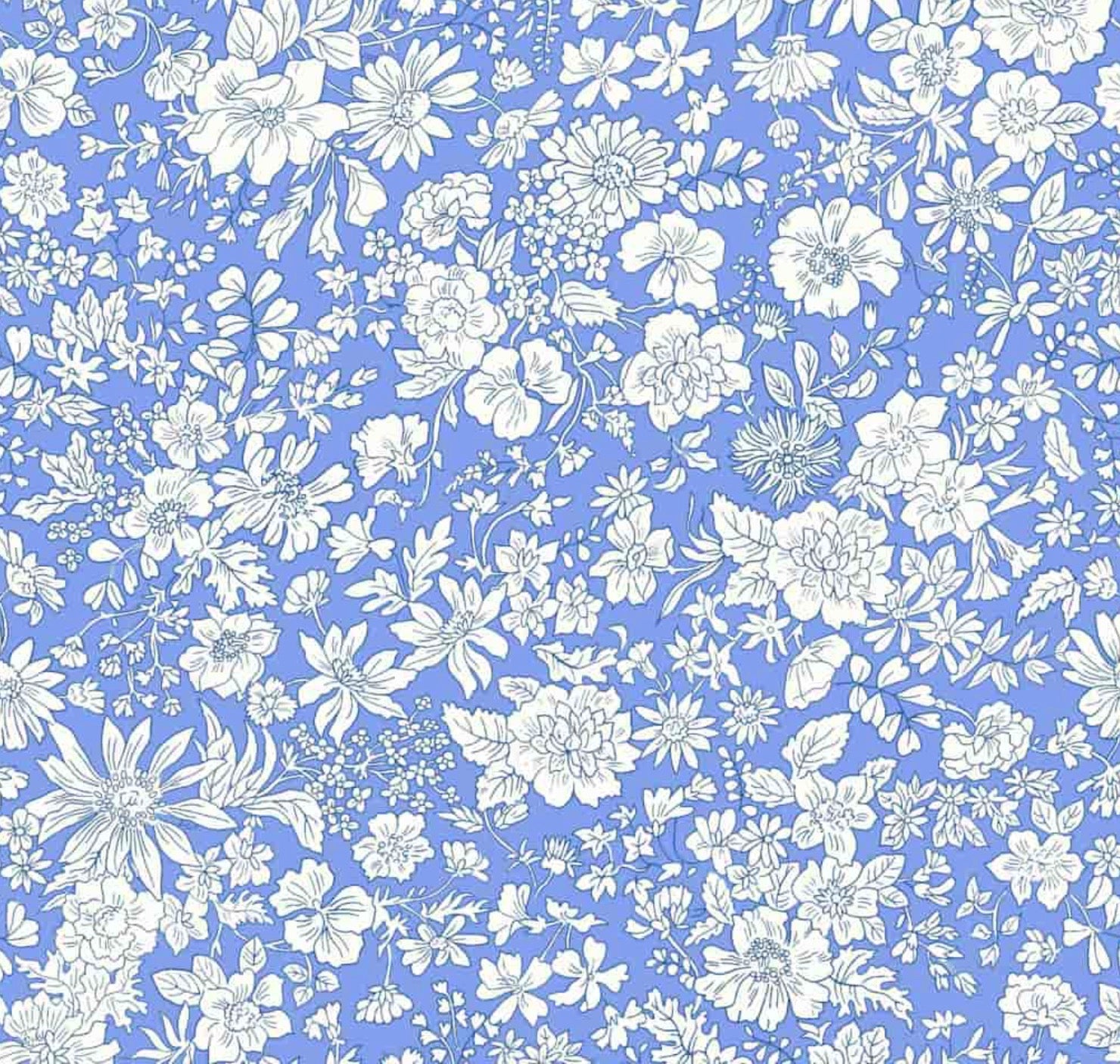 Emily Belle Lasenby Cotton Individual Fat Quarter By Liberty Fabrics - Marine Blue (Brights) 016666409 A