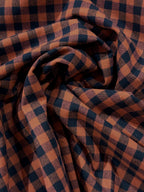Koushi Gingham Check Japanese Yarn-Dyed Cotton Chambray by Lady McElroy - Terracotta