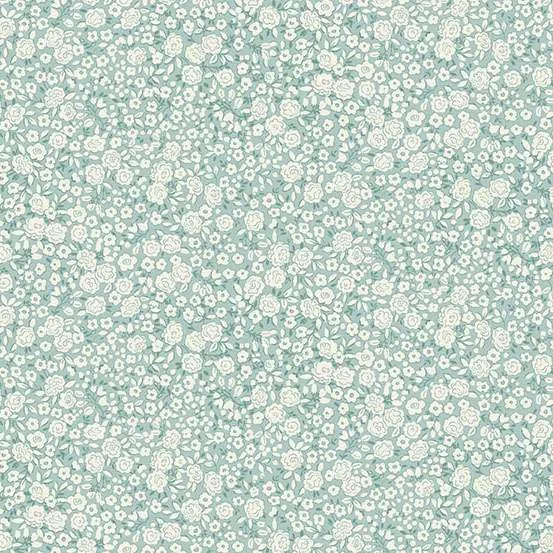 Petite Fleur By Makower UK - Blossom Pale Blue/Teal - 182-T Fat Quarter