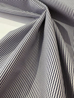 Ex Designer Deadstock Stripe Cotton - Navy