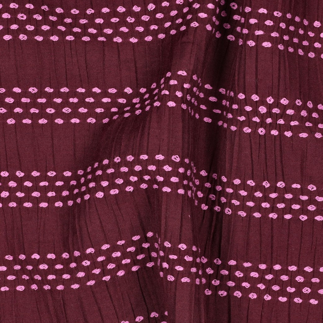 Stitched Stripe Cotton - Burgundy