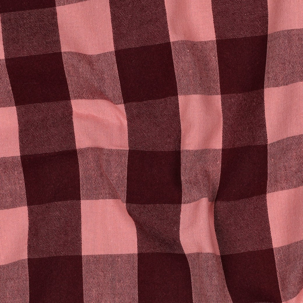 Aubergine Cotton Yarn Dyed Check