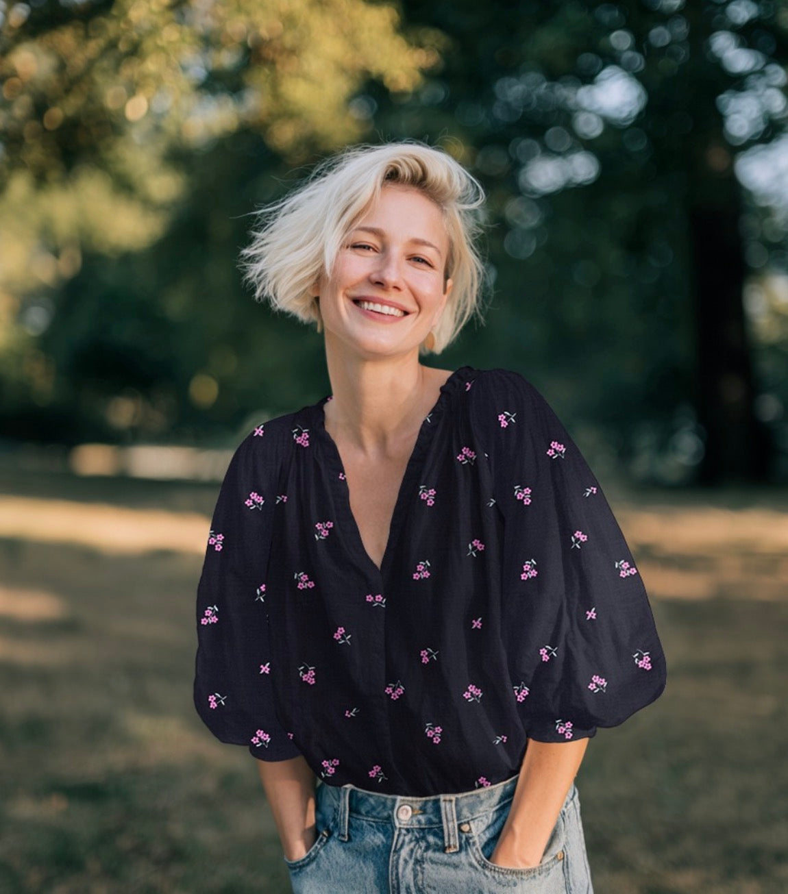 Cecily Embroidered Cotton Double Gauze