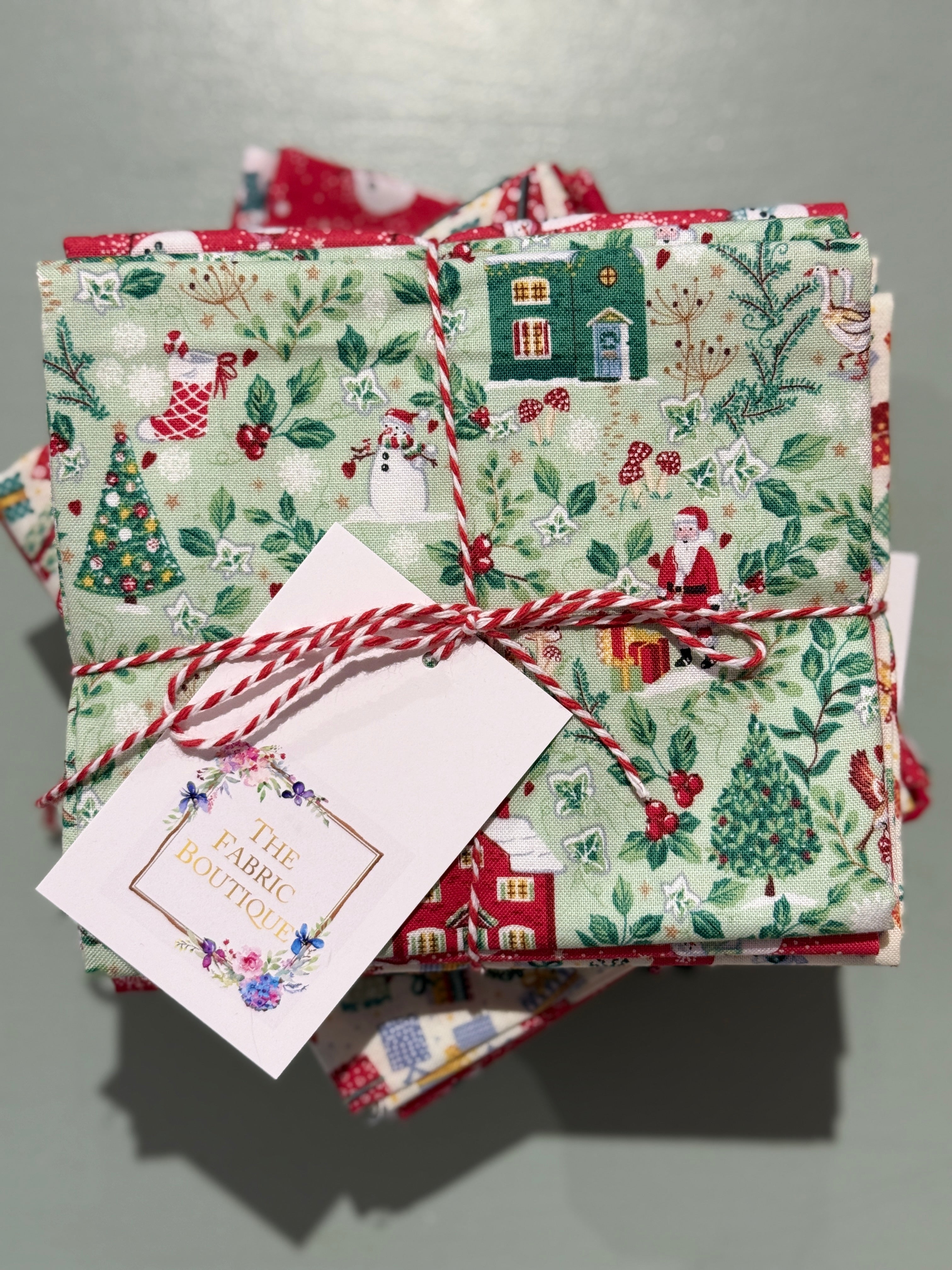 Country Christmas Fat Quarter Bundle x6 Red/Green