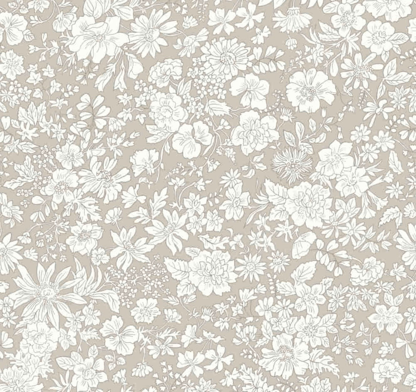 Emily Belle Lasenby Cotton Individual Fat Quarter By Liberty Fabrics - Oatmeal (Neutrals) 016666419 A