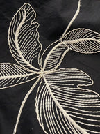 Black Cotton Lawn with Ivory Corded Embroidery