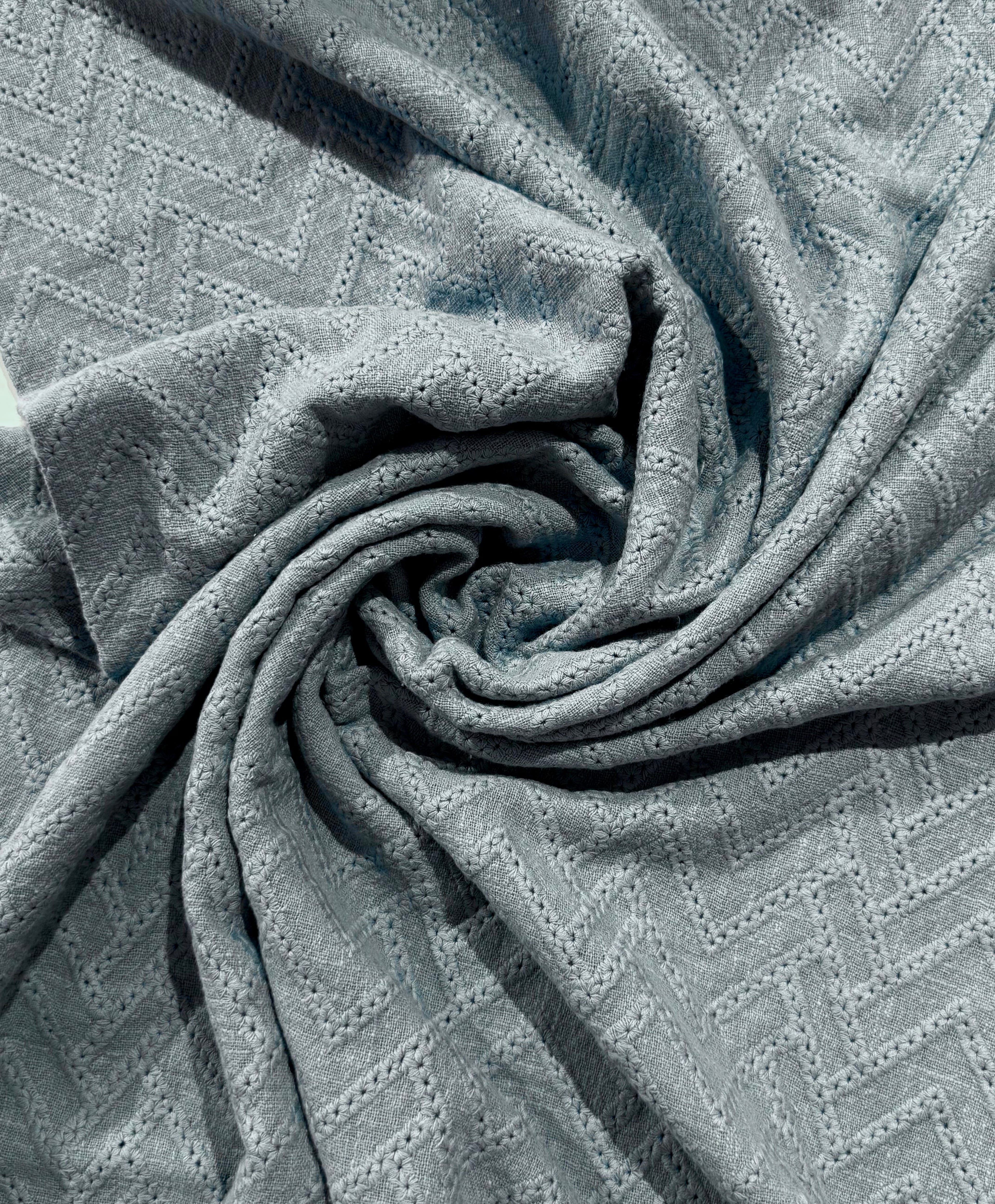 Sea Foam Embroidered Cotton