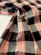 Black And Ruby Check Yarn Dyed Cotton