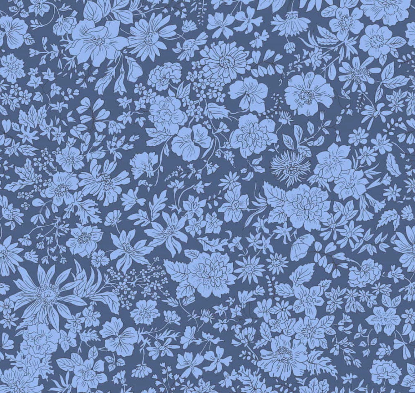 Emily Belle Lasenby Cotton Individual Fat Quarter By Liberty Fabrics - Ultramarine(Jewel Tones) 01666442 A