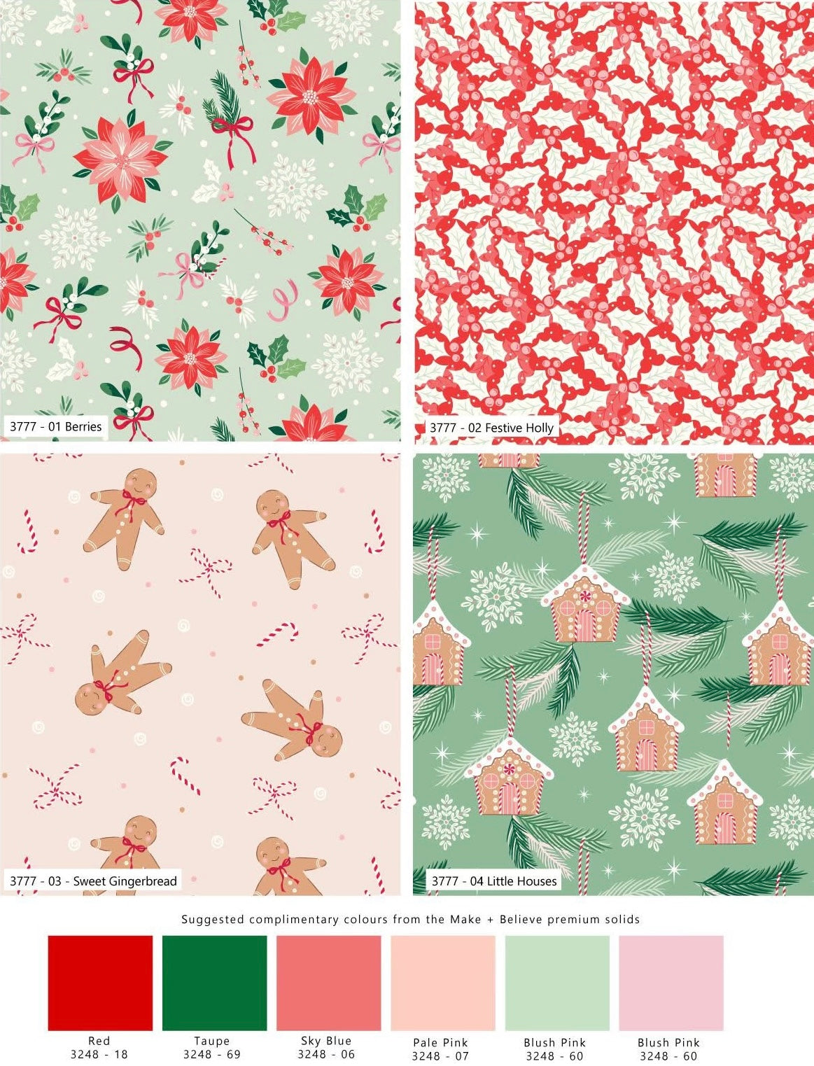 Baubles & Bows - Berries 3777-01 Individual Fat Quarter