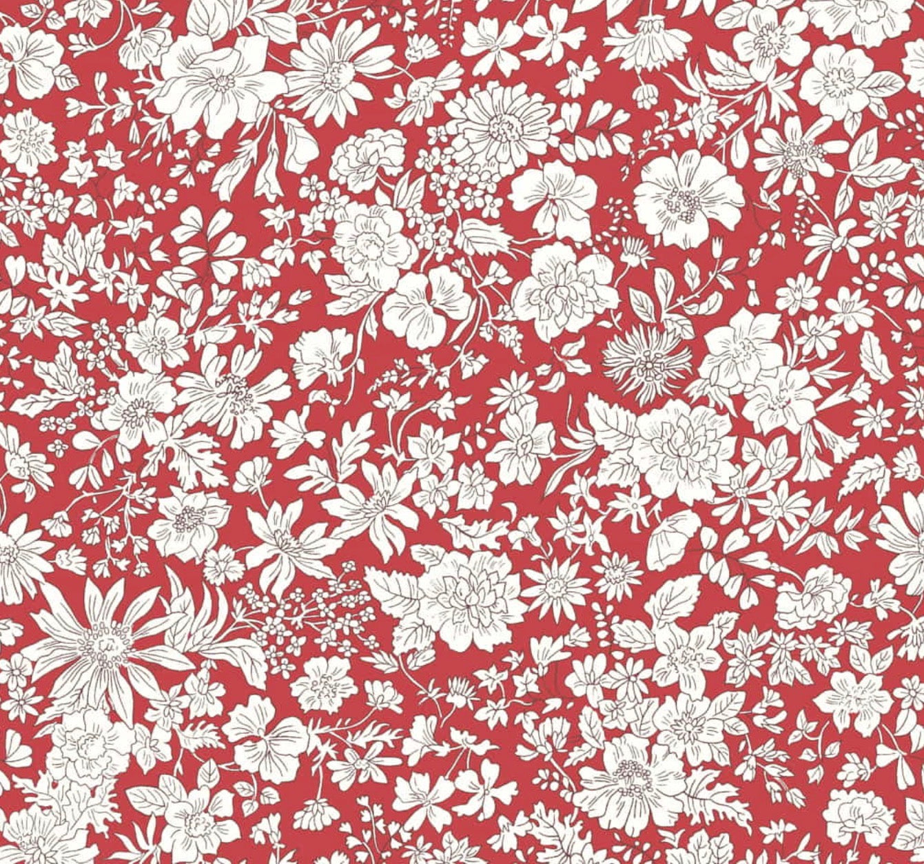Emily Belle Lasenby Cotton Individual Fat Quarter By Liberty Fabrics - Crimson (Jewel Tones) 01666444 A