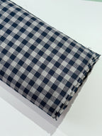Blue & Grey Check Yarn-Dyed Oxford Cotton – Ex Paul Smith Deadstock