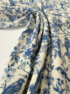 Delft Blue Viscose Linen Blend