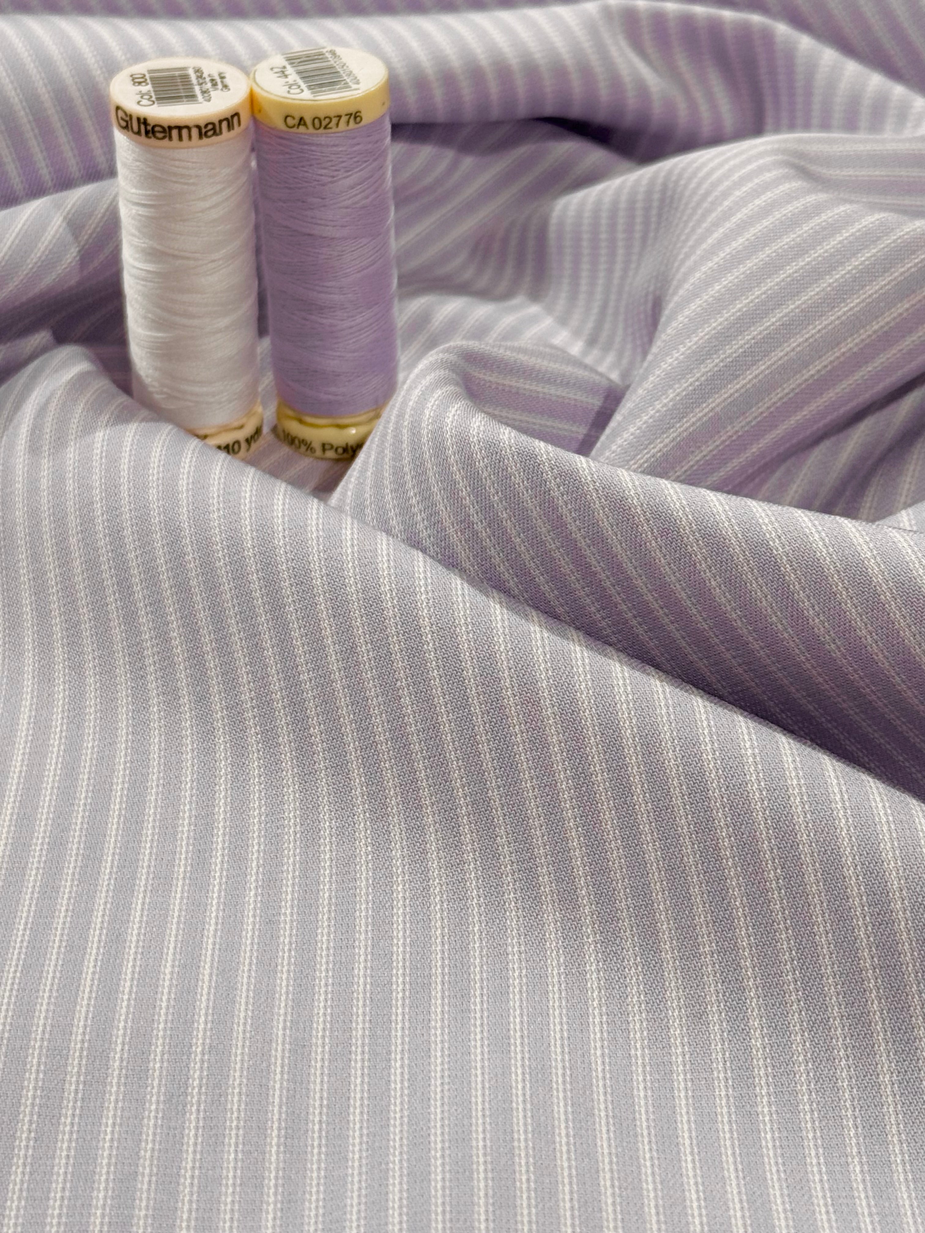 Lilac Stripe Cotton TENCEL™ Blend