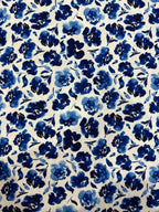 Painterly Flowers Viscose Linen Blend