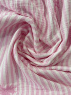 Palm Embroidery Cotton Double Gauze -  Pink