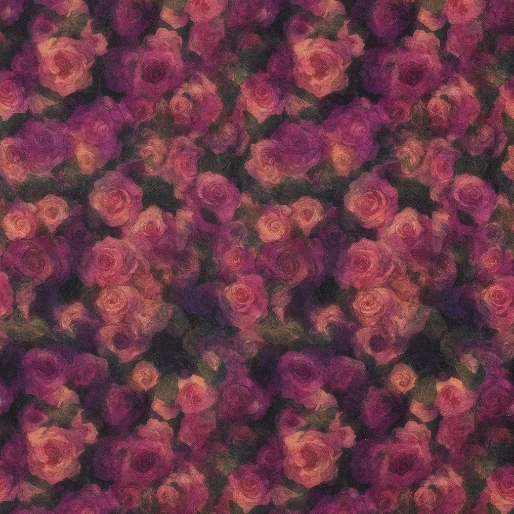 Damson Rose Viscose Satin