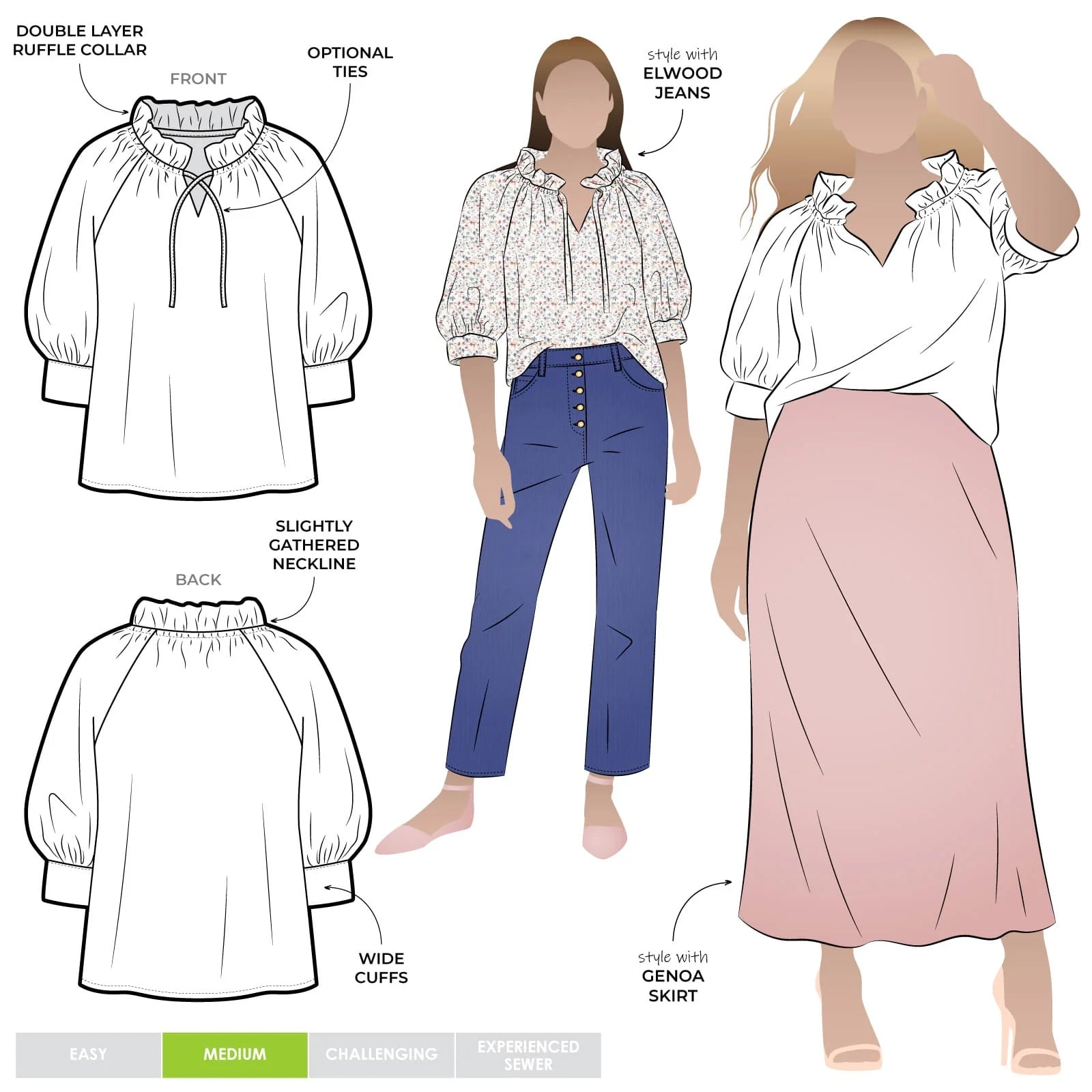 Reynolds Woven Top By Style Arc Sizes 4-16 / 18-30