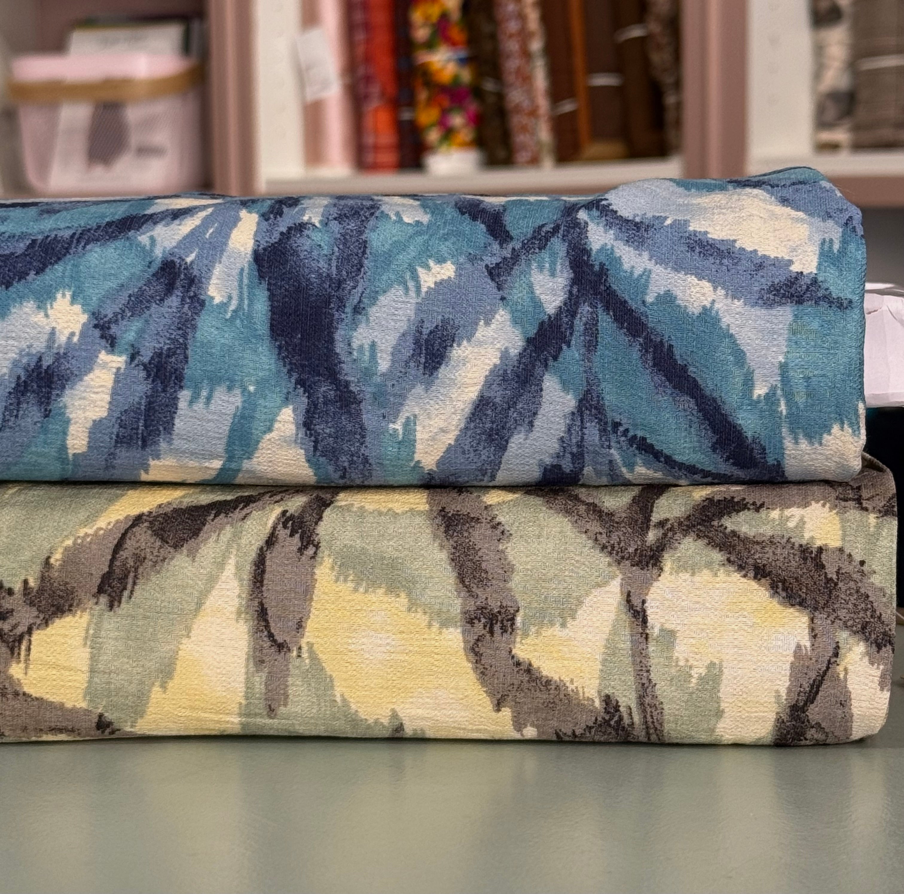 Abstract Leaves Viscose Blend Green