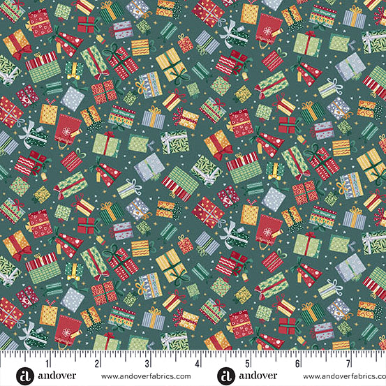 Presents Green MU233G - Country Christmas By Makower UK