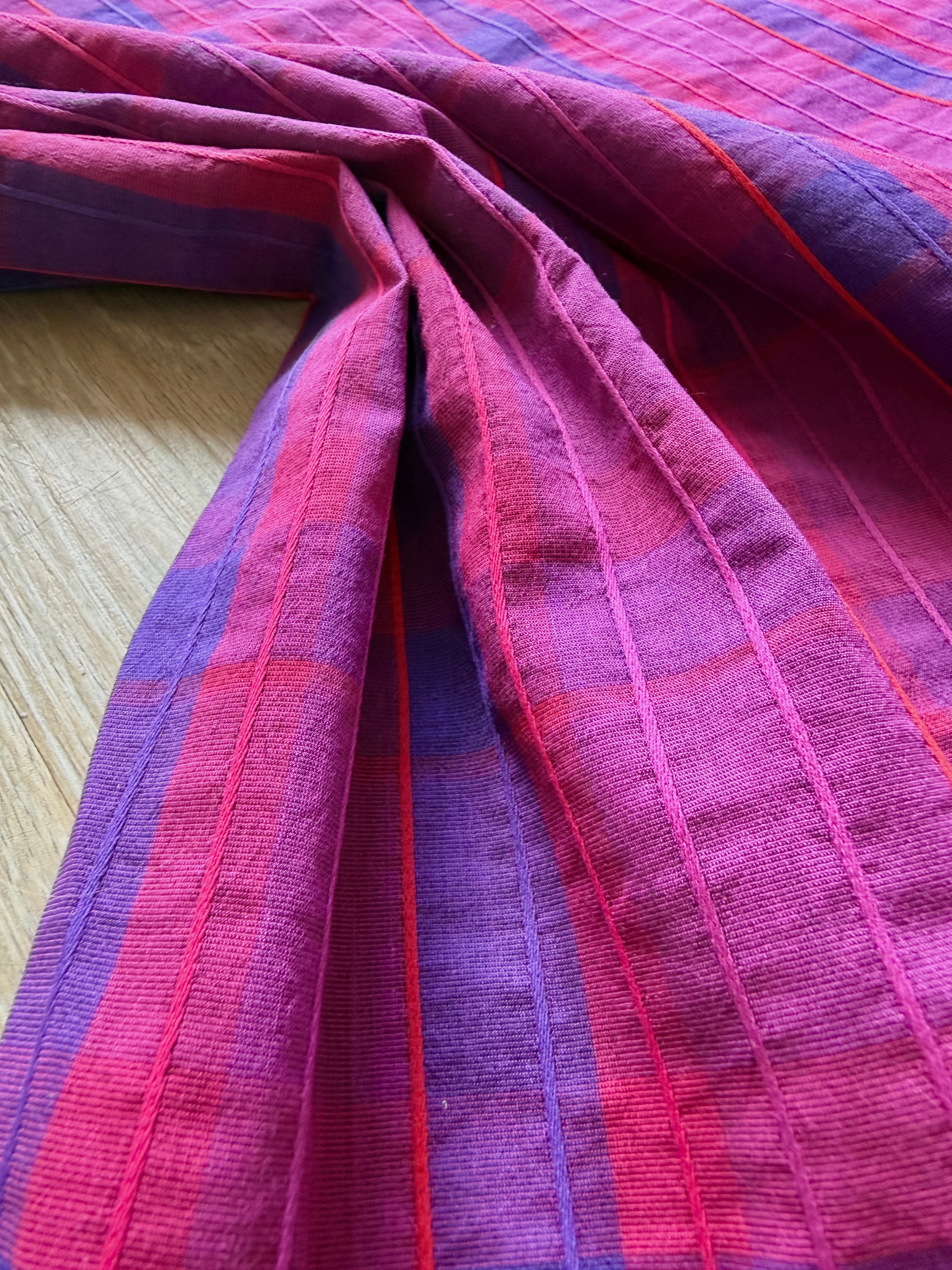Fuchsia & Indigo Yarn Dyed Textured Check