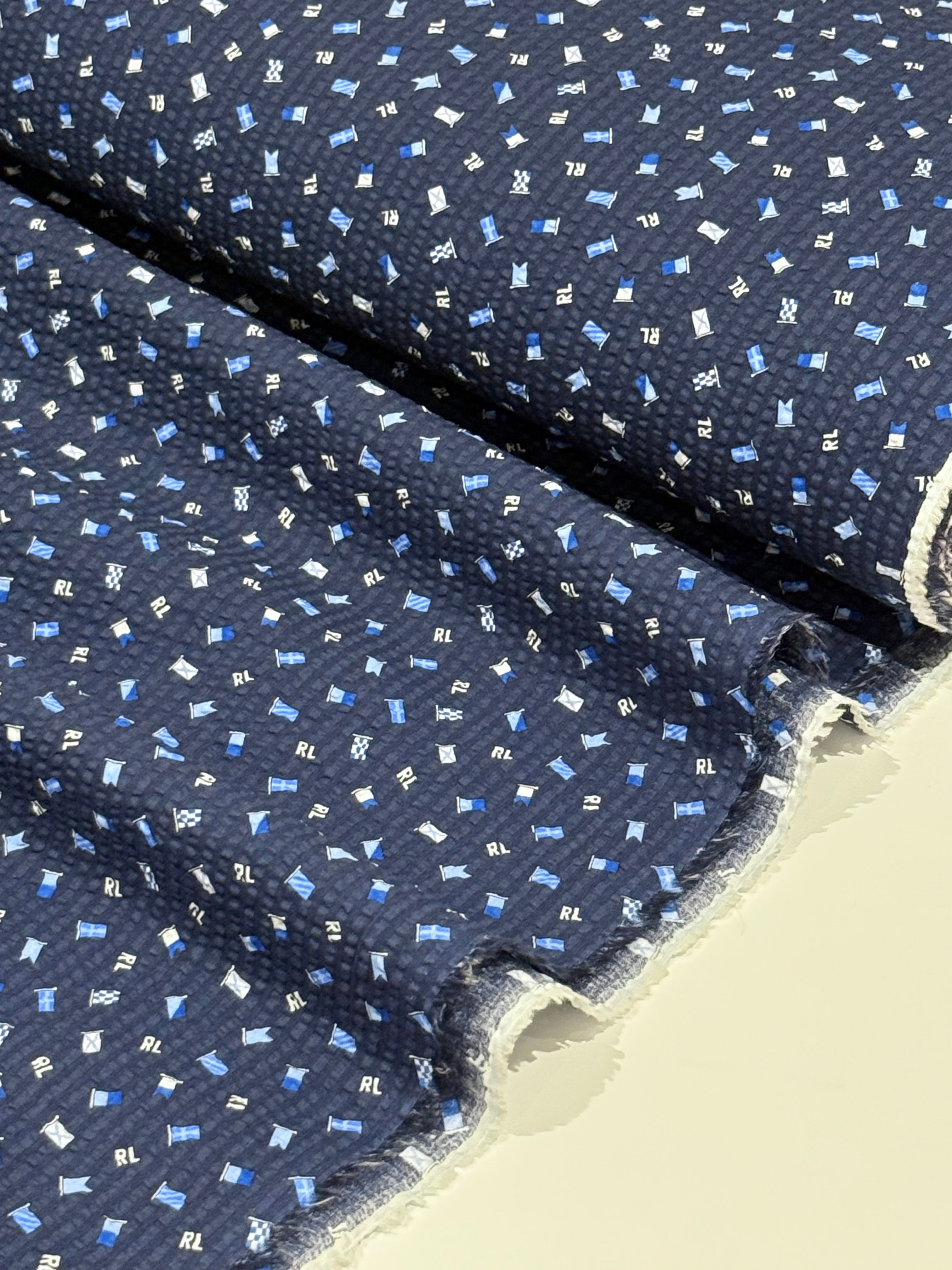 Nautical Flags Deadstock Seersucker Cotton