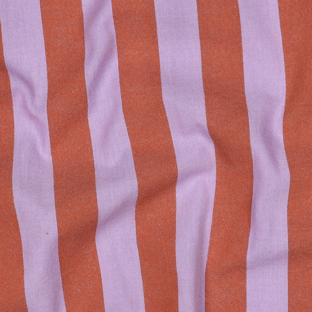 Lavender And Orange Cotton Yarn Dyed Stripes