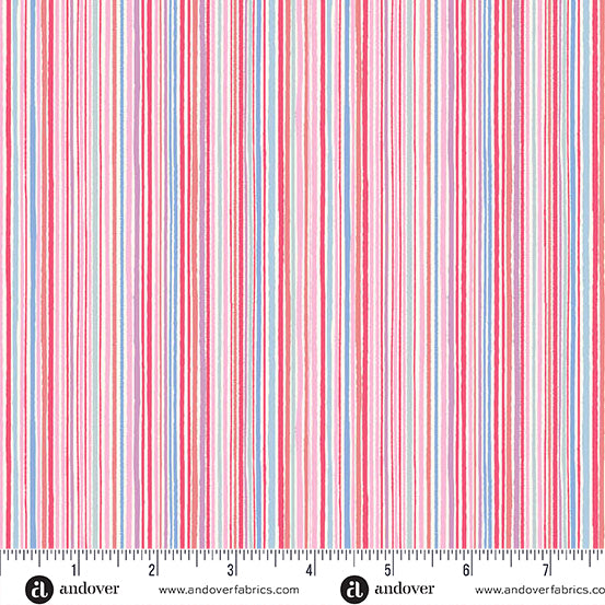 Dance Class Fine Stripe Pink MU-237-P By Makower UK